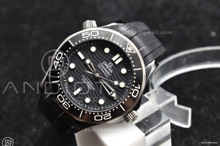 Rubber Black GoAnywhere Seamaster 300M 1081 Diver VSF A Edition Strap PVD Best Black Dial on 0517